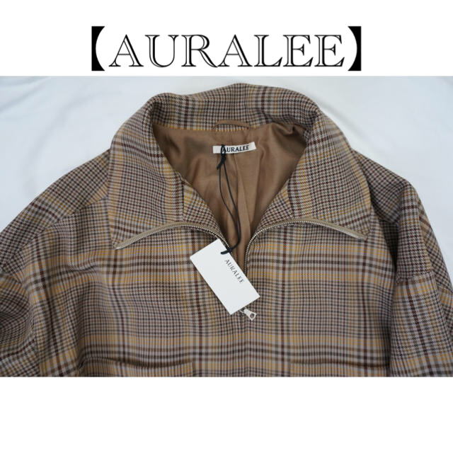 2022人気の AURALEE WOOL SERGE CHECK ZIP-UP BLOUSON ブルゾン