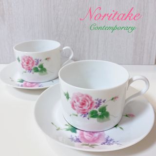 ノリタケ(Noritake)の希少　新品　ノリタケ  コンテンポラリーシリーズ　カップ&ソーサー  2客セット(グラス/カップ)