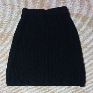 マジェスティックレゴン(MAJESTIC LEGON)のジャッキー様専用★マジェスティックレゴン　ニットスカート　新品　未使用　黒(ひざ丈スカート)