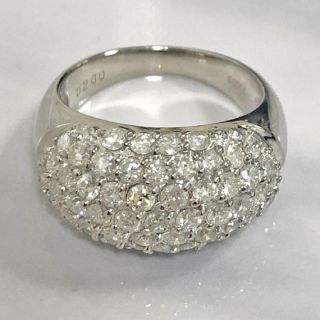 美品　豪華　PT900 ダイヤ　2ct パヴェリング　(リング(指輪))