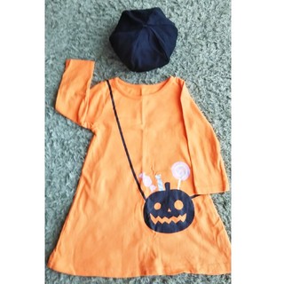 ベルメゾン(ベルメゾン)のハロウィン コスプレ キッズ  かぼちゃ ワンピース 100(衣装)
