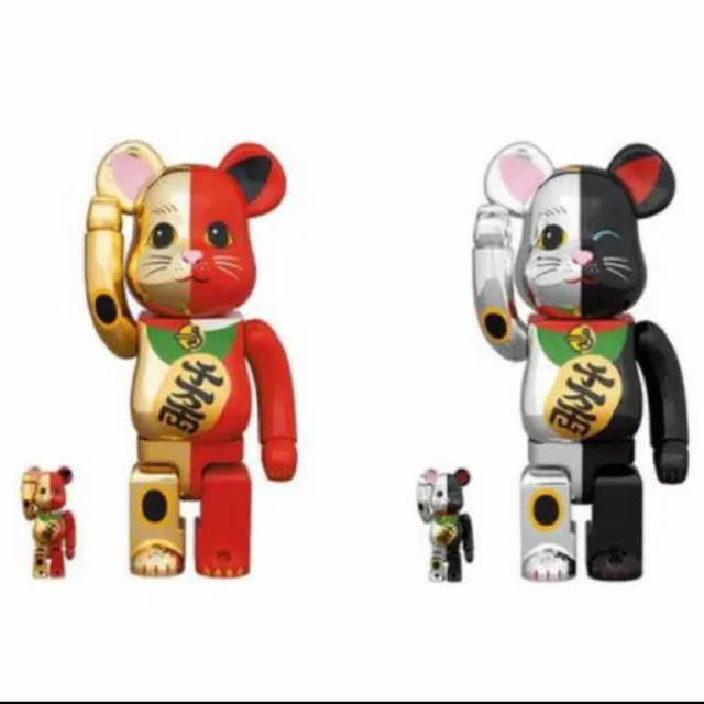 BE@RBRICK ベアブリック 招き猫 金×赤/銀×黒 100%&400%エンタメ/ホビー