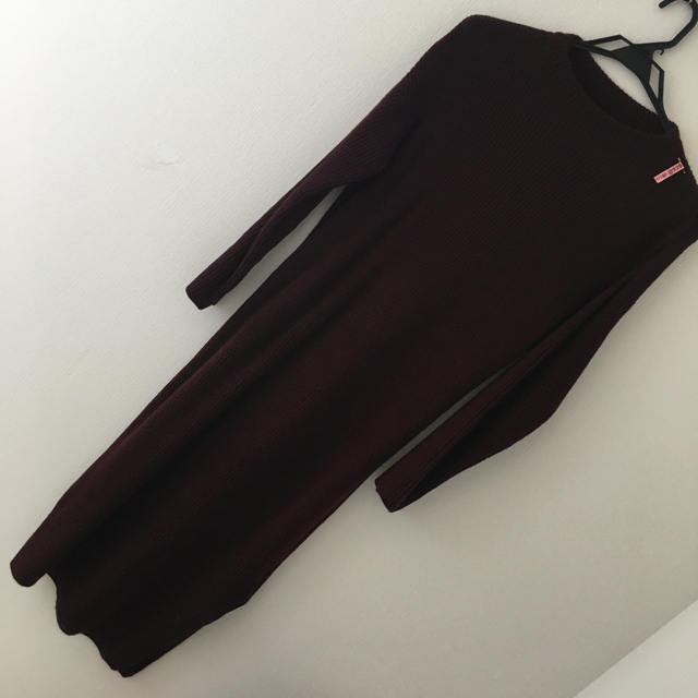 ballsey ボールジー ニットワンピース ボルドー 3