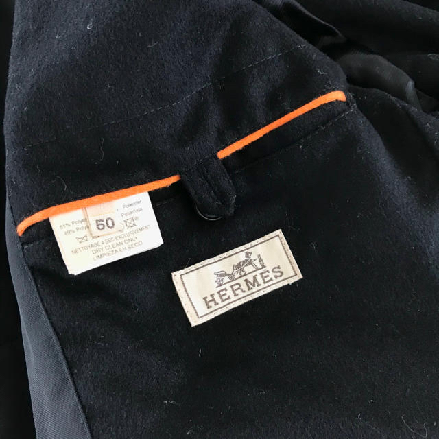 【美品】Hermes メンズコート ブラック (XL)