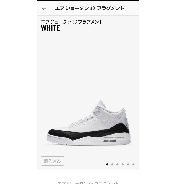 NIKE(ナイキ)のNIKE AIR JORDAN3 × Fragment メンズの靴/シューズ(スニーカー)の商品写真