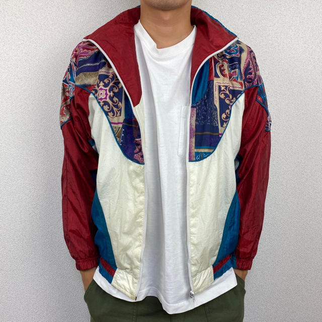 NIKE - 80s 90s ナイロンジャケット ブルゾン 総柄 レトロ ペイズリー