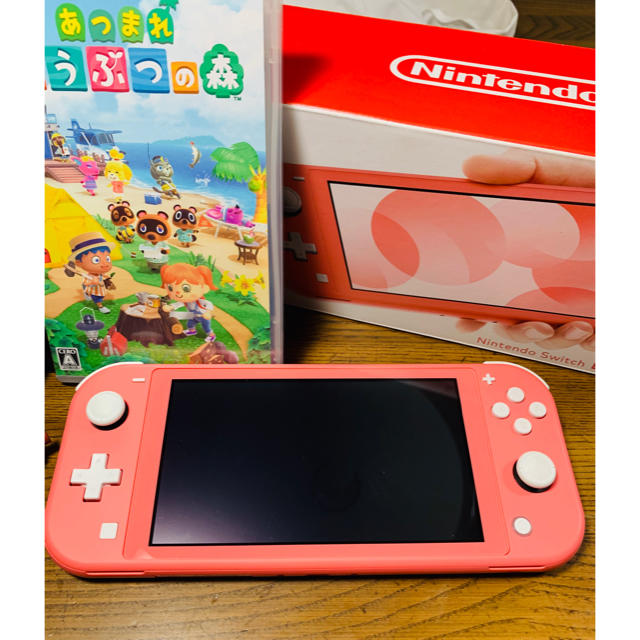 Nintendo Switch(ニンテンドースイッチ)の【湖畔様限定】Nintendo Switch LITE コーラル　あつもり エンタメ/ホビーのゲームソフト/ゲーム機本体(携帯用ゲーム機本体)の商品写真