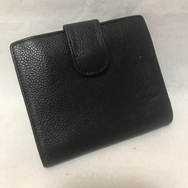 CHANEL(シャネル)の【CHANEL】Ｗホック折り財布★　レザー　黒色　シャネル レディースのファッション小物(財布)の商品写真