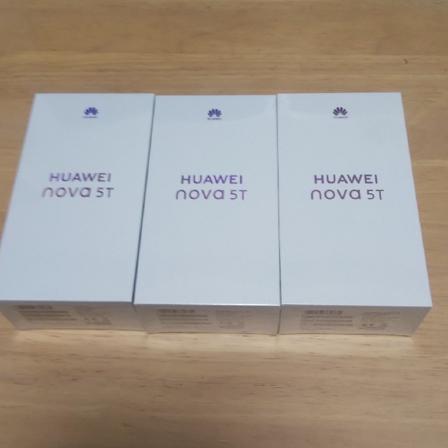 ANDROID(アンドロイド)のHUAWEI nova 5T クラッシュグリーン ３台セット スマホ/家電/カメラのスマートフォン/携帯電話(スマートフォン本体)の商品写真