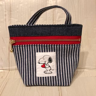 スヌーピー(SNOOPY)のスヌーピー　ミニポーチ　トートバック　移動ポケット　ハンドメイド(ポーチ)