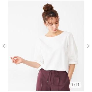 プラステ(PLST)の新品！未使用！タグ付！♥️PLST♥️トリコットパフスリーブカットソー。M。(カットソー(半袖/袖なし))