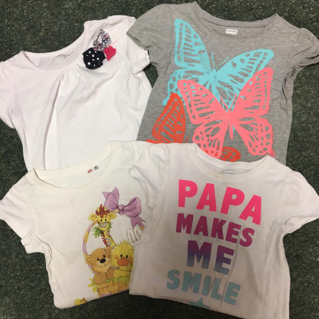 Old Navy(オールドネイビー)のTシャツ4枚セット 100センチ💜 キッズ/ベビー/マタニティのキッズ服女の子用(90cm~)(Tシャツ/カットソー)の商品写真