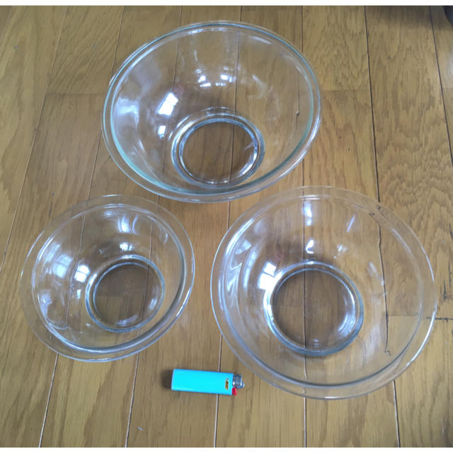 pyrex/パイレックス 耐熱ガラスボウル 3点セット