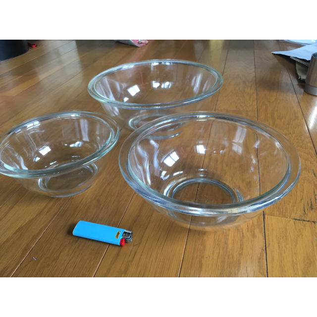 pyrex/パイレックス 耐熱ガラスボウル 3点セット
