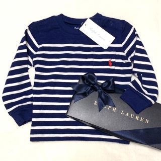 ラルフローレン(Ralph Lauren)の＊mam様 専用＊ 12M/80 新品 ストライプ ポケット ロングスリーブ T(シャツ/カットソー)