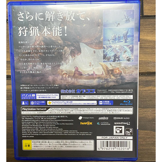 CAPCOM(カプコン)のモンスターハンターワールド：アイスボーン マスターエディション PS4 エンタメ/ホビーのゲームソフト/ゲーム機本体(家庭用ゲームソフト)の商品写真