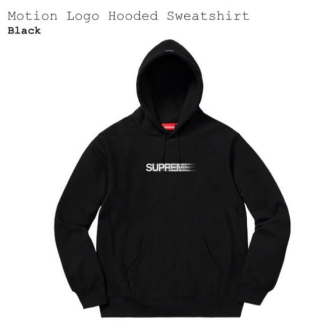 supreme motion logo hooded sweatshirt 黒