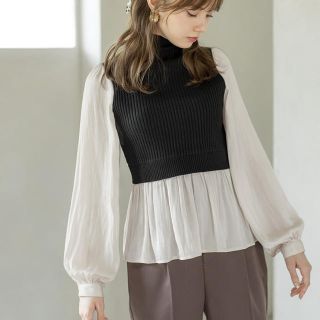 グレイル(GRL)の【美品】ニットドッキングブラウス(シャツ/ブラウス(長袖/七分))