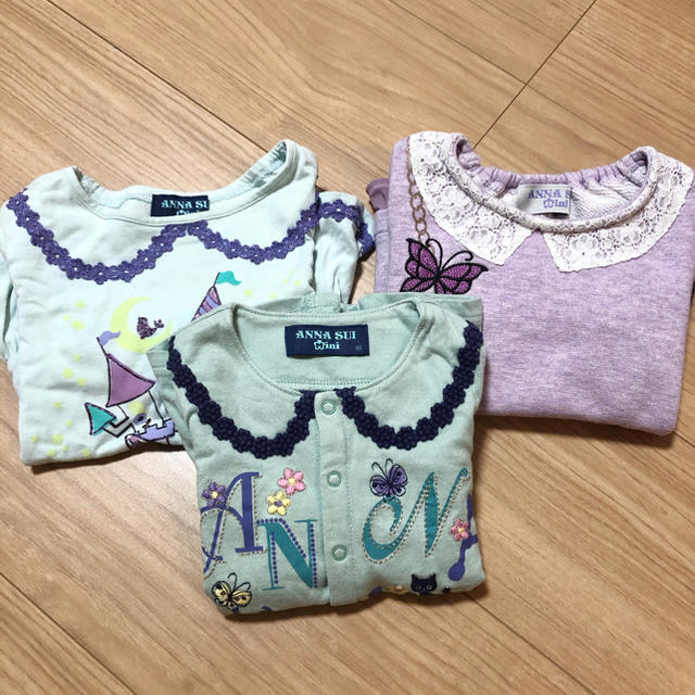 ANNA SUI mini(アナスイミニ)のアナスイミニ  長袖　90サイズ　3枚セット キッズ/ベビー/マタニティのキッズ服女の子用(90cm~)(Tシャツ/カットソー)の商品写真