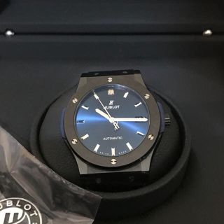 ウブロ HUBLOT 542.CM.7170.RX クラシックフュージョン セラミックブルー 自動巻き ボーイズ 美品 _745343