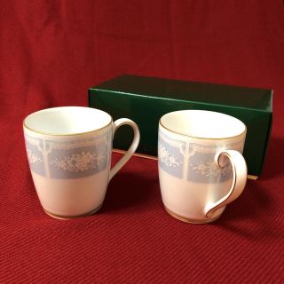 ノリタケ(Noritake)のNoritake レースウッドゴールド ペアマグセット(ブルー)(グラス/カップ)