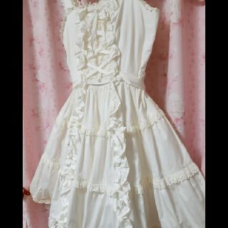 アンジェリックプリティー(Angelic Pretty)のangelic pretty ホワイトジャンパースカート(ひざ丈ワンピース)