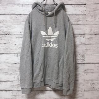 アディダス(adidas)の【adidas】アディダス スウェット でかロゴ ホワイト×グレー(パーカー)