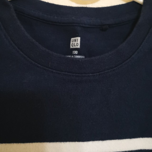 UNIQLO(ユニクロ)のボーダーロンTシャツ キッズ/ベビー/マタニティのキッズ服男の子用(90cm~)(Tシャツ/カットソー)の商品写真