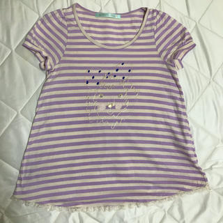 フランシュリッペ(franche lippee)のシェリーラファム　ボーダーTシャツ(紫)(Tシャツ/カットソー(半袖/袖なし))
