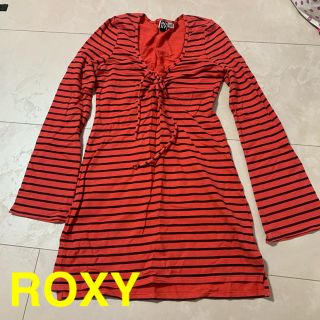 ロキシー(Roxy)のRoxy ロキシー　ワンピース オレンジ色　ボーダー(ミニワンピース)