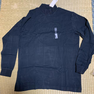 ユニクロ(UNIQLO)のUNIQLO メンズ ハイネックT XL ブラック(Tシャツ/カットソー(七分/長袖))