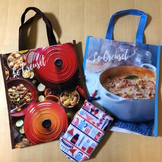 ルクルーゼ(LE CREUSET)のルクルーゼ  マルシェトート&北欧柄 ペットボトルホルダー(トートバッグ)