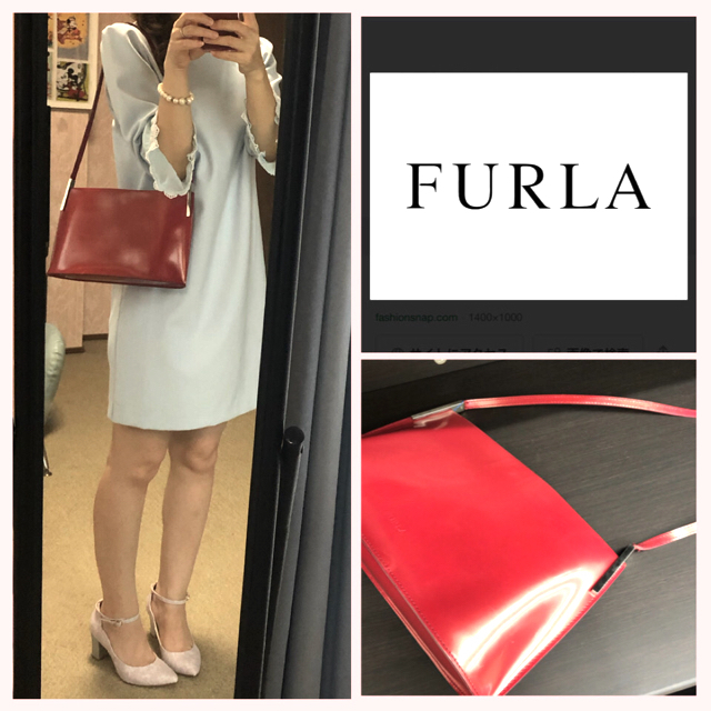 Furla(フルラ)のFURLA フルラ  エナメルレザーバッグ　赤 レディースのバッグ(ショルダーバッグ)の商品写真