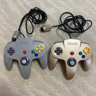 ニンテンドウ64(NINTENDO 64)の【ジャンク扱い】NINTENDO64 コントローラー 2個(家庭用ゲーム機本体)