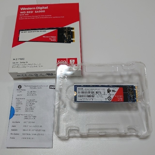 【M.2 SSD 500GB SATA3.0】WDS500G1R0B-EC