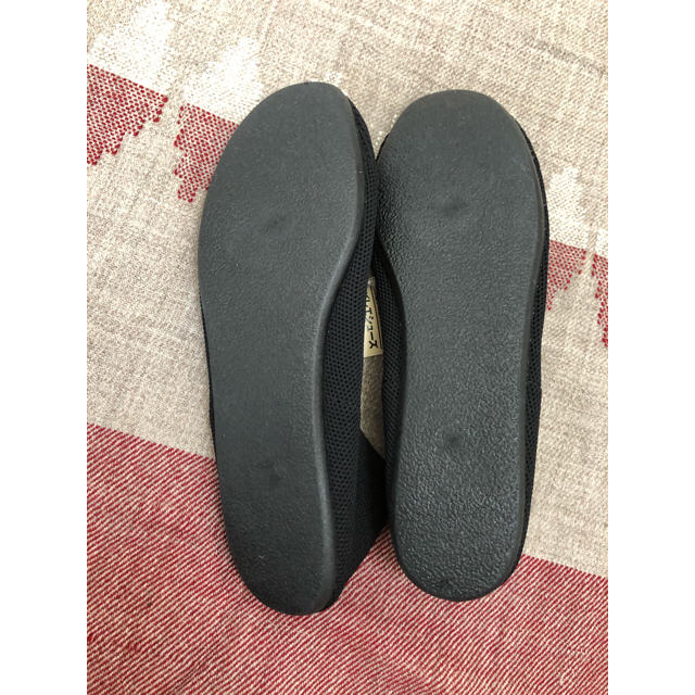 MUJI (無印良品)(ムジルシリョウヒン)の無印良品　ニットバレエシューズ　黒　S(22.5〜23cm)    新品 レディースの靴/シューズ(バレエシューズ)の商品写真