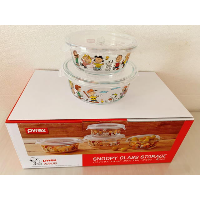 Pyrex - パイレックス スヌーピー 耐熱ガラス容器 フタ付き Pyrex - パイレックス スヌーピー 耐熱ガラス容器 フタ付き