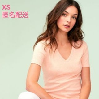 プチバトー(PETIT BATEAU)の【未開封】プチバトー　Ｖネック半袖Tシャツ　XS  霜降りオレンジ(Tシャツ(半袖/袖なし))