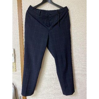 ユニクロ(UNIQLO)のEZYアンクルパンツ M ブルー（ウィンドウペン・2WAYストレッチ・丈標準64(スラックス)