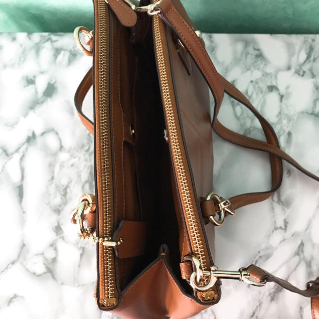 紫③ COACH コーチ 美品 ショルダーバッグ トートバッグ 2way 革バッグ