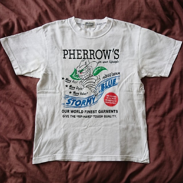 PHERROW'S(フェローズ)のフェローズ  PHERROW's プリント Tシャツカラーホワイト S メンズのトップス(Tシャツ/カットソー(半袖/袖なし))の商品写真