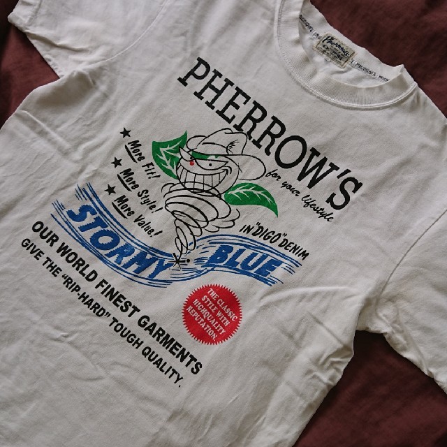 PHERROW'S(フェローズ)のフェローズ  PHERROW's プリント Tシャツカラーホワイト S メンズのトップス(Tシャツ/カットソー(半袖/袖なし))の商品写真