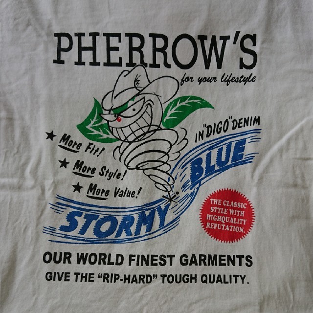 PHERROW'S(フェローズ)のフェローズ  PHERROW's プリント Tシャツカラーホワイト S メンズのトップス(Tシャツ/カットソー(半袖/袖なし))の商品写真