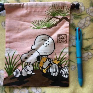 ピーナッツ(PEANUTS)のスヌーピー   きんちゃく  和柄(ポーチ)