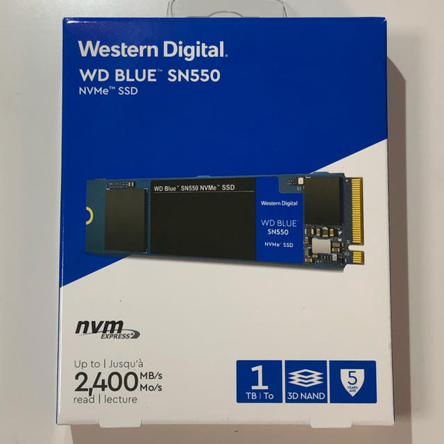 新品未使用 WD Blue SN550 NVMe WDS100T2B0C