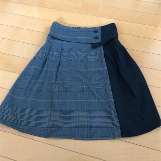 マジェスティックレゴン(MAJESTIC LEGON)のチェック切り替えスカート(ひざ丈スカート)