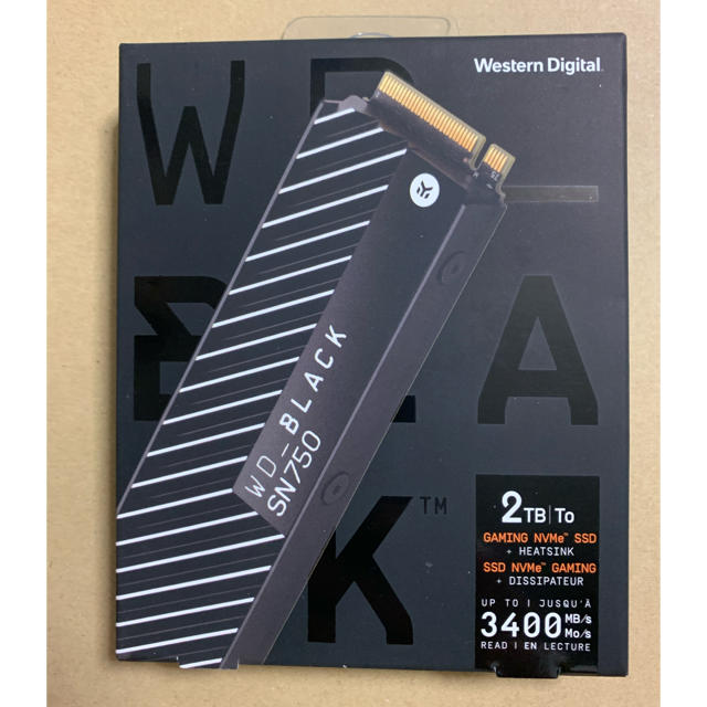 WD Black SN750 NVMe SSD 2TB ヒートシンク付き-