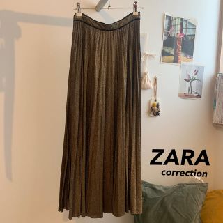 ザラ(ZARA)のZARA 限定品メタリックプリーツスカート(ロングスカート)