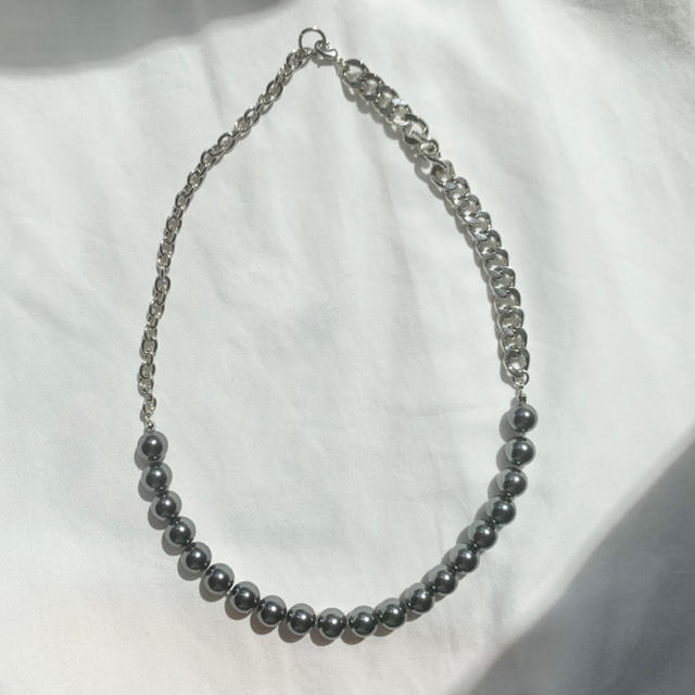 JOHN LAWRENCE SULLIVAN(ジョンローレンスサリバン)のchain pearl necklace BLACK メンズのアクセサリー(ネックレス)の商品写真