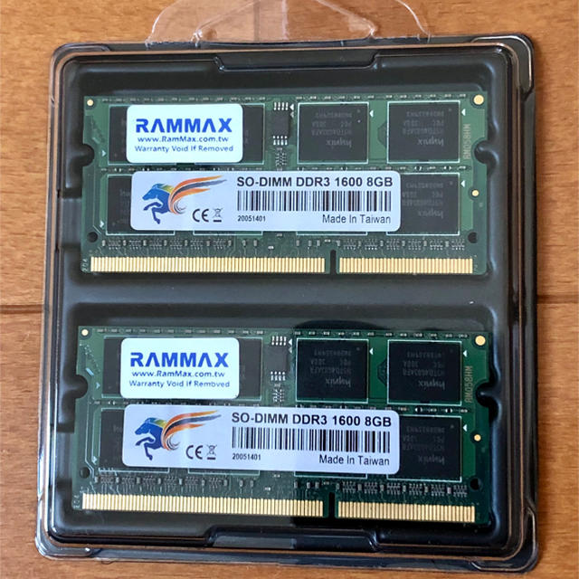 DDR3 1600 SO-DIMM 8GB 2個